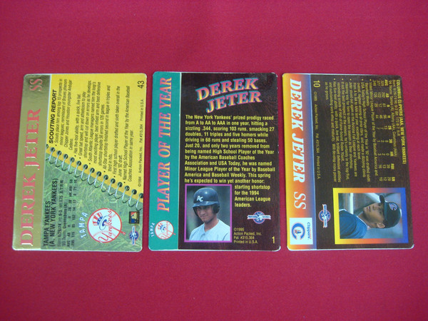 Derek Jeter 3-Card Lot: Action Packed, Minor League & Player of the Year (1994-1995)