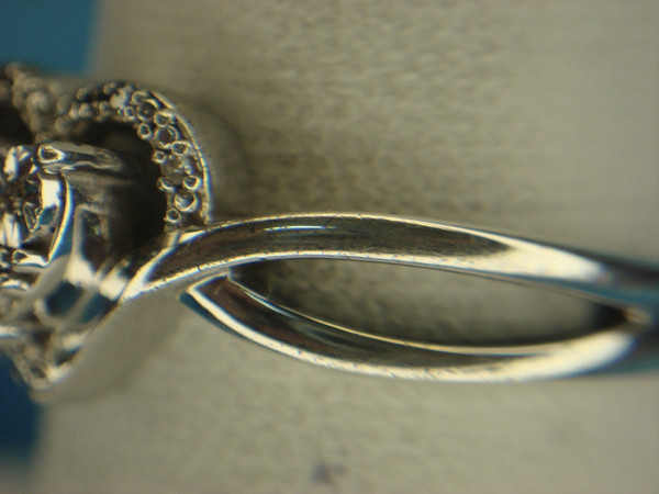 Sterling Silver Heart Ring with Diamond Accents - Size 7