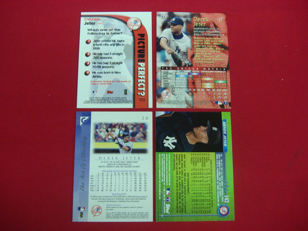 Derek Jeter Topps Baseball Card Lot (4 Cards) - New York Yankees