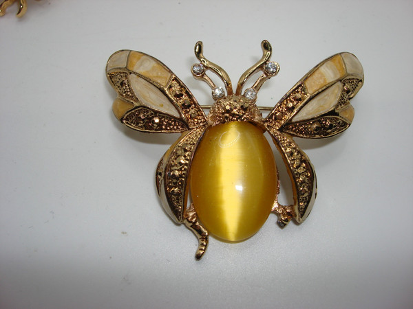 Vintage Enamel Bug Pin Set of 4 | Unique Insect Pins | Minty Estate Find