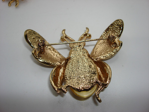 Vintage Enamel Bug Pin Set of 4 | Unique Insect Pins | Minty Estate Find