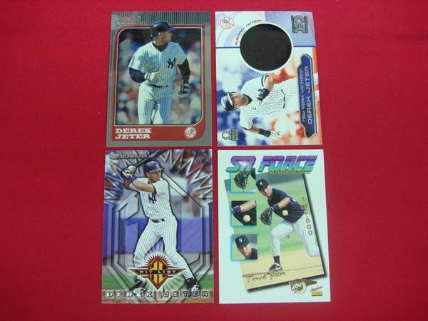 Derek Jeter Yankees Baseball Card Lot (4 Cards) - Graded & Authentic