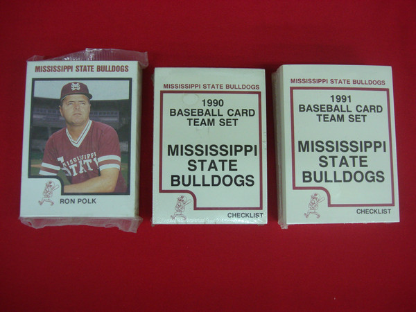 Vintage Mississippi State Bulldogs Baseball Card Sets (1988, 1990, 1991) Featuring Clark & Palmeiro - Factory Sealed
