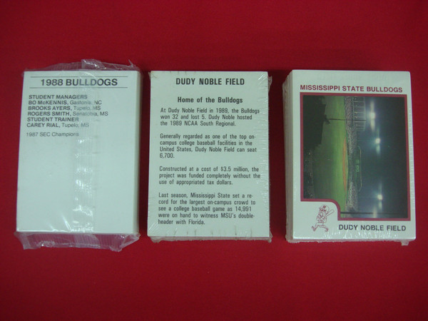 Vintage Mississippi State Bulldogs Baseball Card Sets (1988, 1990, 1991) Featuring Clark & Palmeiro - Factory Sealed