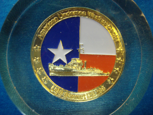 Vintage Seawolf Park Galveston Coin Display - USS Stewart American Warfare Center