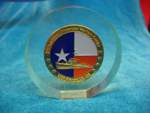 Vintage Seawolf Park Galveston Coin Display - USS Stewart American Warfare Center