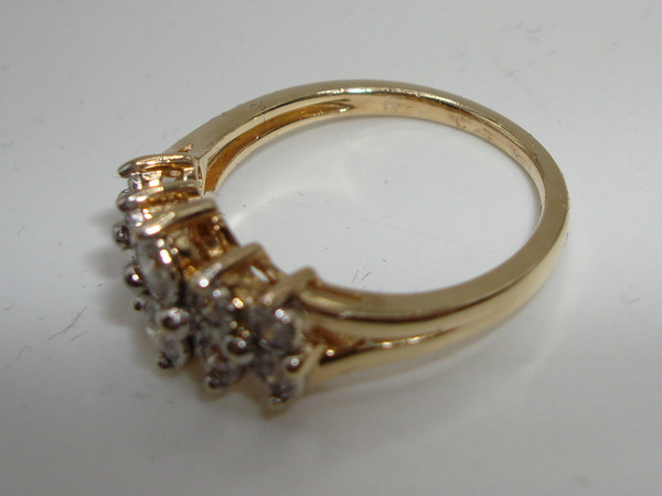 Vintage 10K Gold Diamond Ring (Size 7) - Sparkling Waterfall Design, Approx. 1/2 Carat