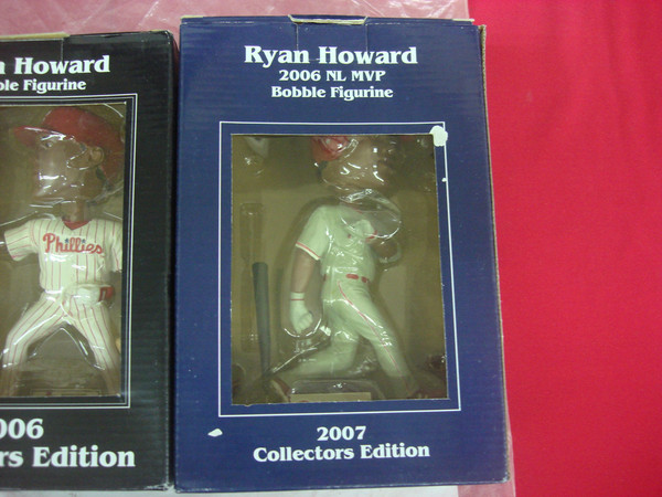 Ryan Howard Bobblehead Set (2006 & 2007) - Phillies NL MVP Commemorative -  Lot of 2