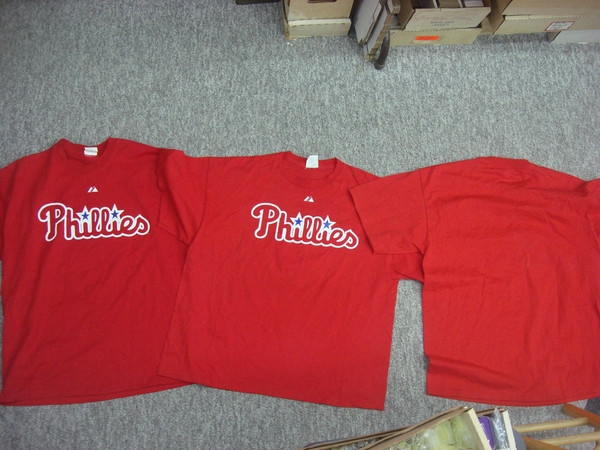 2008 Philadelphia Phillies World Series Champs T-Shirt Set (Burrell & Myers) - 3 XL, 1 2XL