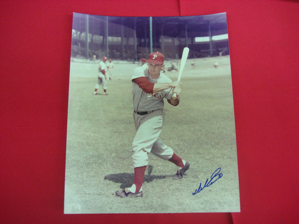 Del Ennis Autographed 8x10 Photo - Official MLB, Philadelphia Phillies
