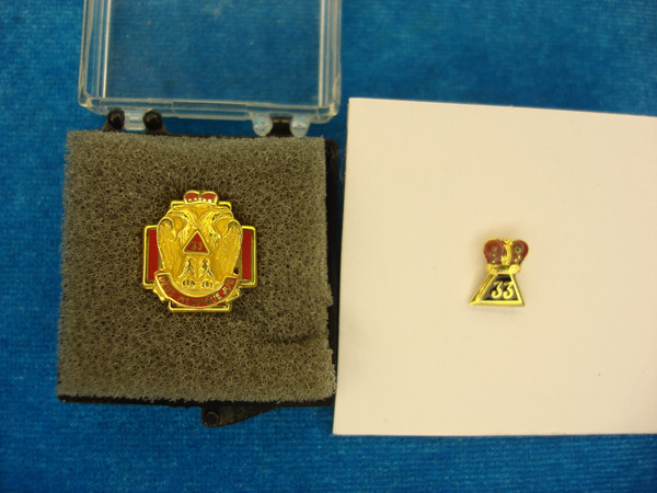 Vintage Gold-Filled Masonic Pins Set - 33rd Degree Scottish Rite & Complementary Pin