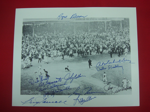 Early Philadelphia Phillies Autographed 8x10 Photo - Shibe Park/Connie Mack Stadium