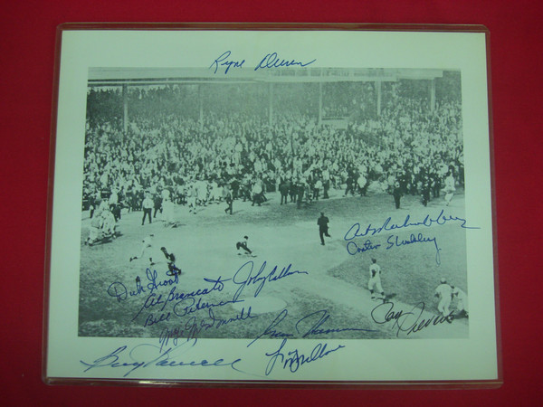 Early Philadelphia Phillies Autographed 8x10 Photo - Shibe Park/Connie Mack Stadium