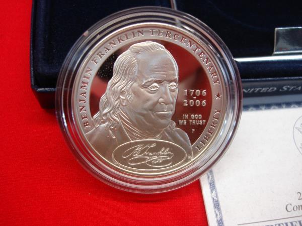 2006 Proof Benjamin Franklin Silver Dollar - Founding Fathers Commemorative Coin (.900 Fine Silver)