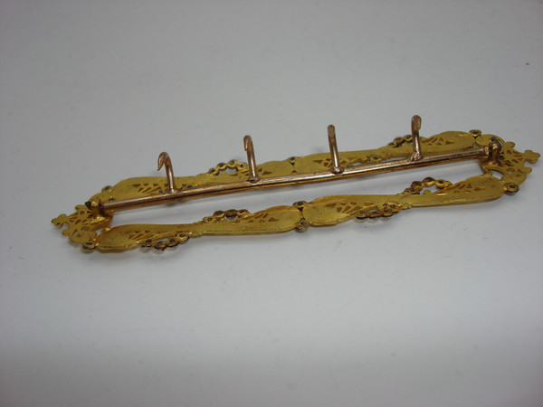Antique 19th Century Gold-Washed Brass Buckle with Marcasites -  Rare Vintage Jewelry