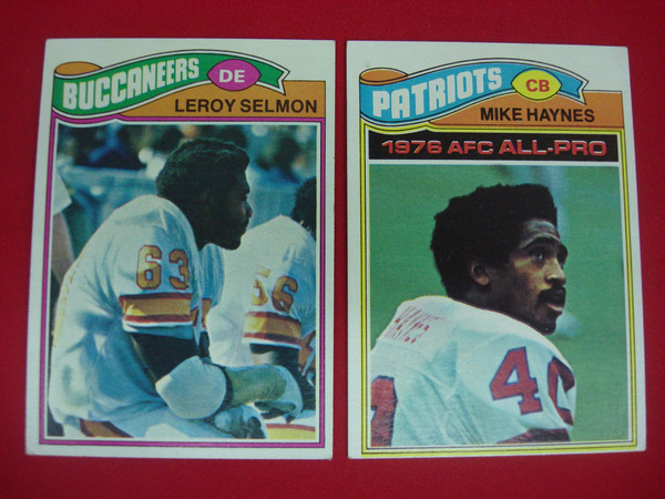 1977 Topps Football Cards - LeRoy Selmon (#29) & Mike Haynes (#50) All-Pro - Vintage NFL Trading Cards
