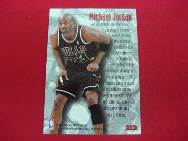 1995-96 Fleer Metal Nuts & Bolts Michael Jordan #212 Chicago Bulls Rookie Card