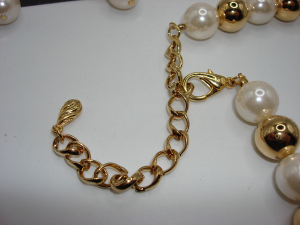 Vintage Park Lane Faux Pearl & Gold Choker Necklace & Earrings Set - Authentic & Elegant