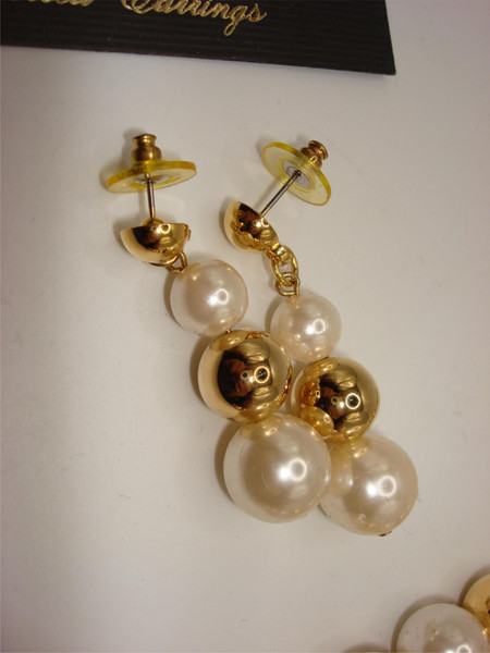 Vintage Park Lane Faux Pearl & Gold Choker Necklace & Earrings Set - Authentic & Elegant