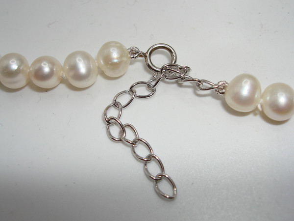 Vintage Macy's Sterling Silver Cultured Pearl Necklace & Earrings Set - New in Box