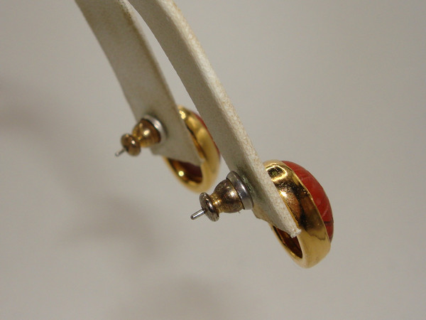 Vintage Gold-Tone Carved Scarab Bracelet & Earring Set - Genuine Beetles