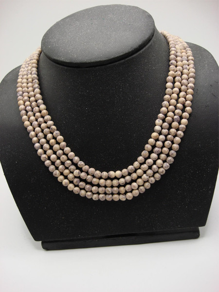 Vintage Blue Veined Sodalite Necklace - 68 Inch Long Estate Find