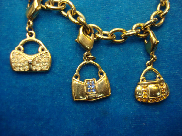 Citizen Eco-Drive Purse Bracelet Watch - Interchangeable Charms - Gold Tone - 8 Inch