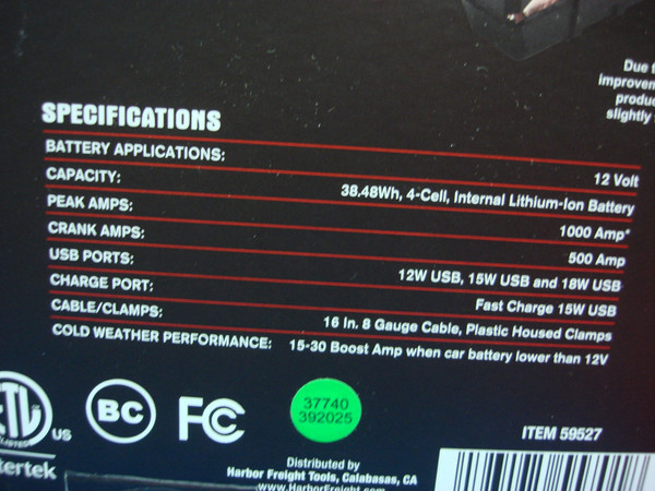 Viking 59527 1000A Lithium Jump Starter & Power Bank - New, Unopened