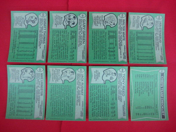 1978 Topps Kansas City Chiefs Football Cards (Lot of 8) - EX-MT Condition