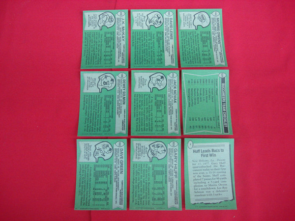 1978 Topps Tampa Bay Buccaneers Football Card Lot (9 Cards, EX-MT+ Condition)