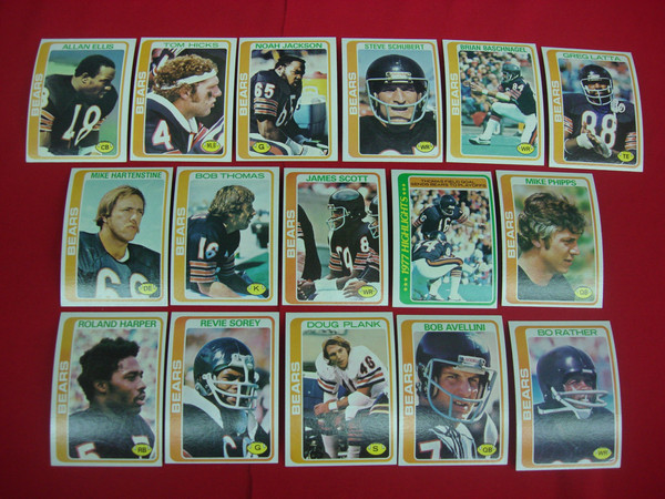 Vintage 1978 Topps Chicago Bears Football Card Lot (16 Cards, EX-MT+)
