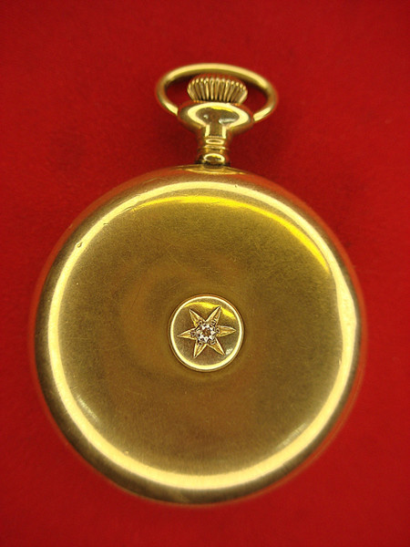 Vintage Elgin Open Face Pocket Watch, Grade 291, 7 Jewel Movement & Diamond Accents - Repair/Parts