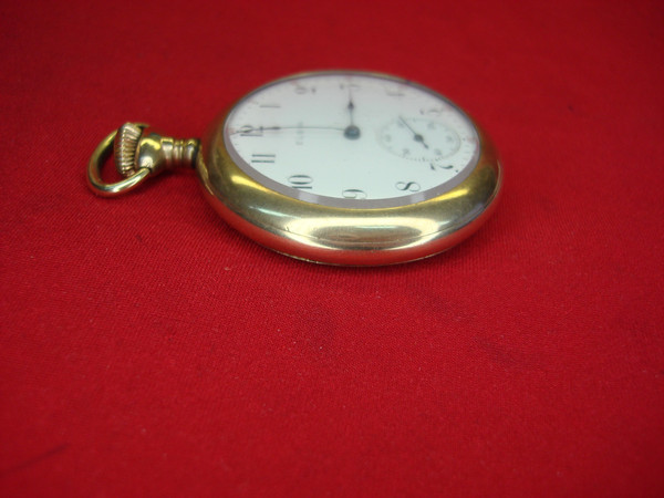 Vintage Elgin Open Face Pocket Watch, Grade 291, 7 Jewel Movement & Diamond Accents - Repair/Parts