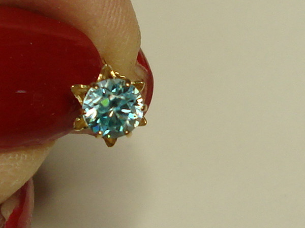 Elegant 14K Gold Blue Topaz Screw Back Stud Earrings (60 PTW)