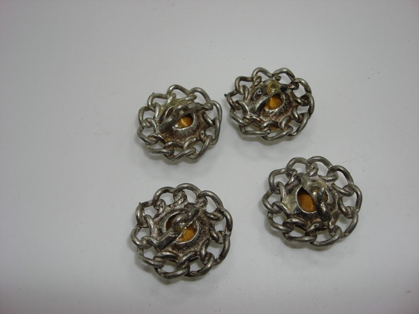 Vintage Silver Foiled Rhinestone Buttons - Set of 7 | Unique Sparkle for Crafting & DIY