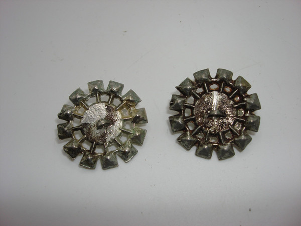 Vintage Silver Foiled Rhinestone Buttons - Set of 7 | Unique Sparkle for Crafting & DIY
