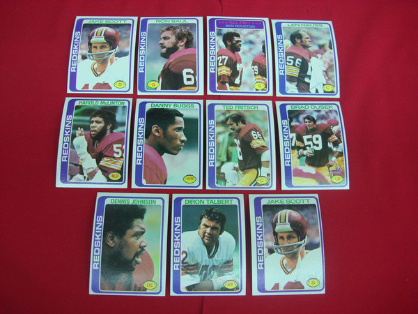 Vintage 1978 Topps Washington Redskins Football Card Lot (11 Cards) - Excellent to Mint Condition