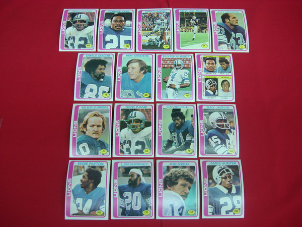 Vintage 1978 Topps Detroit Lions Football Card Lot (17 Cards) - EX-MT+ Condition