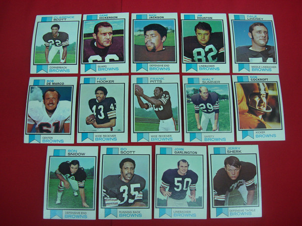 1973 Topps Cleveland Browns Football Card Lot (14 Cards, EX-MT+ Condition)