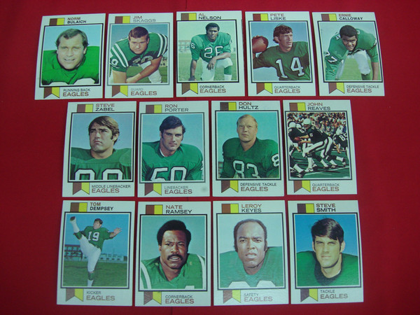 Vintage 1973 Topps Philadelphia Eagles Football Card Lot (13 Cards, EX-MT+ Condition)