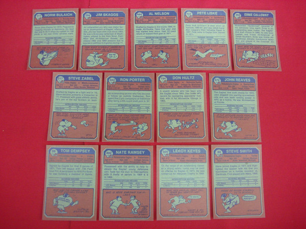 Vintage 1973 Topps Philadelphia Eagles Football Card Lot (13 Cards, EX-MT+ Condition)
