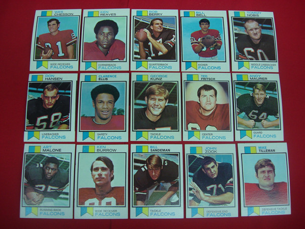 Vintage 1973 Topps Atlanta Falcons Football Card Lot (15 Cards, EX-MT Condition)