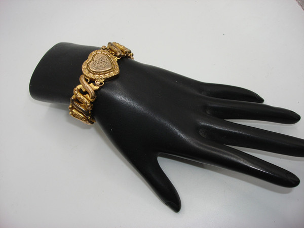 Antique Carmen D.F. Briggs Gold-Filled Heart Expansion Bracelet (1902-1922)