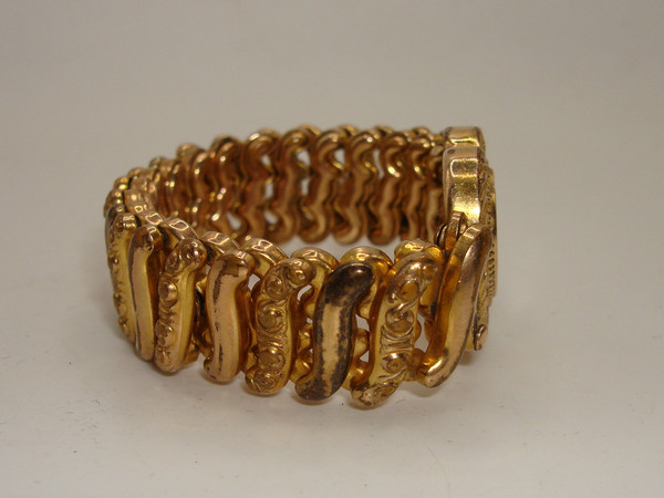 Antique Carmen D.F. Briggs Gold-Filled Heart Expansion Bracelet (1902-1922)