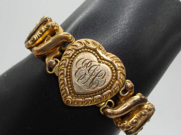 Antique Carmen D.F. Briggs Gold-Filled Heart Expansion Bracelet (1902-1922)