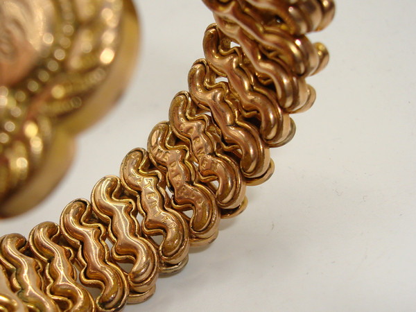 Antique Carmen D.F. Briggs Gold-Filled Heart Expansion Bracelet (1902-1922)