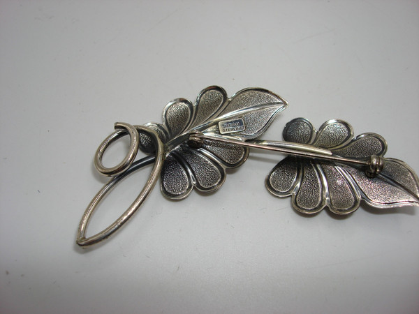 Vintage Beau Sterling Silver Leaf Brooch Pin - 11 Grams, Stunning Statement Jewelry