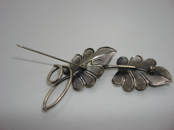 Vintage Beau Sterling Silver Leaf Brooch Pin - 11 Grams, Stunning Statement Jewelry