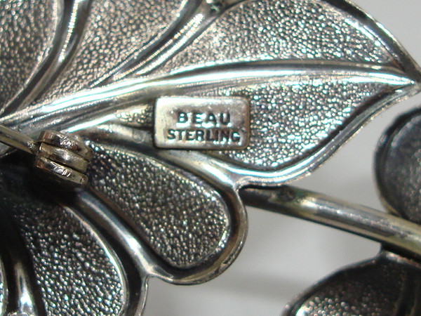 Vintage Beau Sterling Silver Leaf Brooch Pin - 11 Grams, Stunning Statement Jewelry