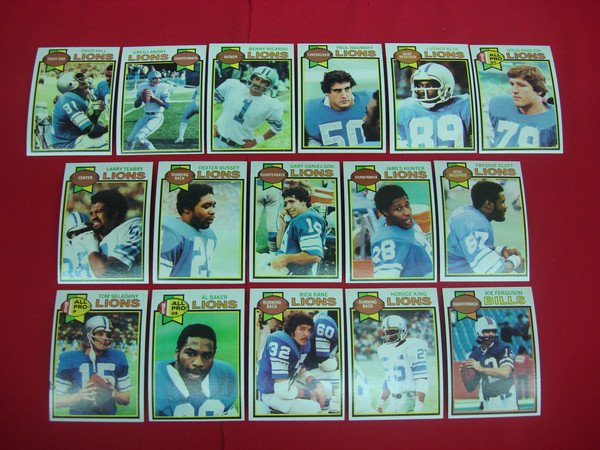 1979 Topps Detroit Lions Football Cards - 16 Unique Cards, Excellent Condition